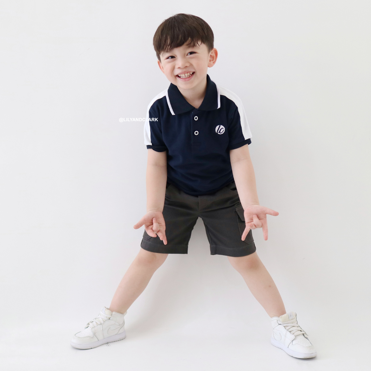Lily And Clark Kaos Polo Anak Warna Navy List - KK18-NAVY