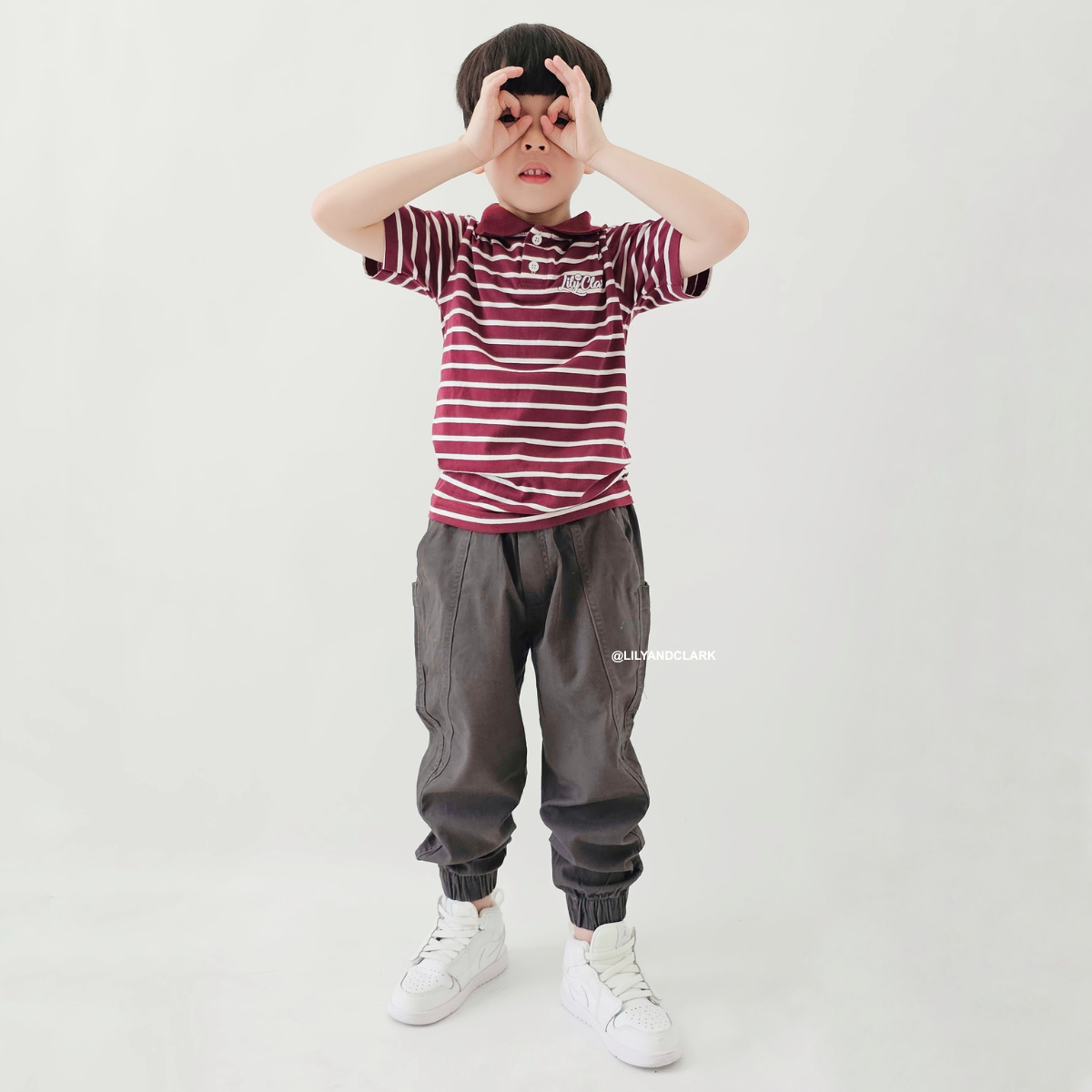 LILY AND CLARK CHINOS BAGGY PANTS JOGER CBJ03 GREY
