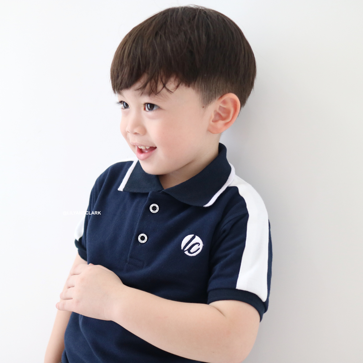 Lily And Clark Kaos Polo Anak Warna Navy List - KK18-NAVY