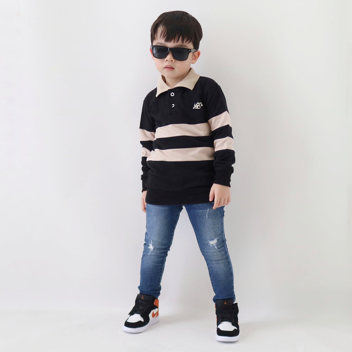 SWEATER ANAK ST23 KERAH CREAM
