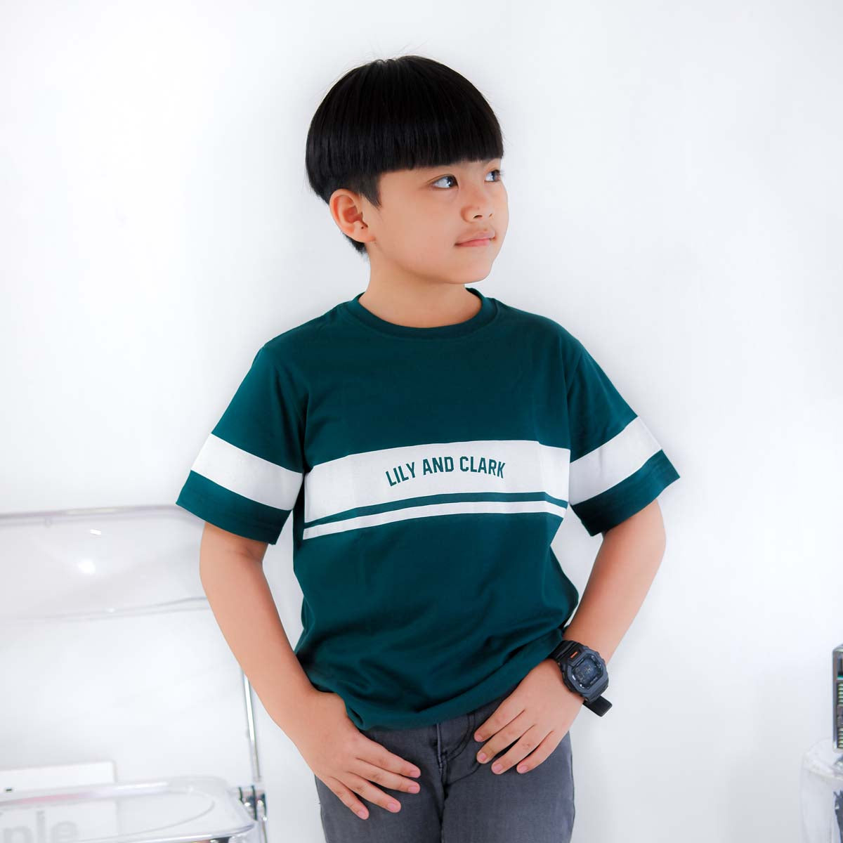 Lily And Clark Kaos Anak Laki-Laki Warna Hijau - KLC122-HIJAU