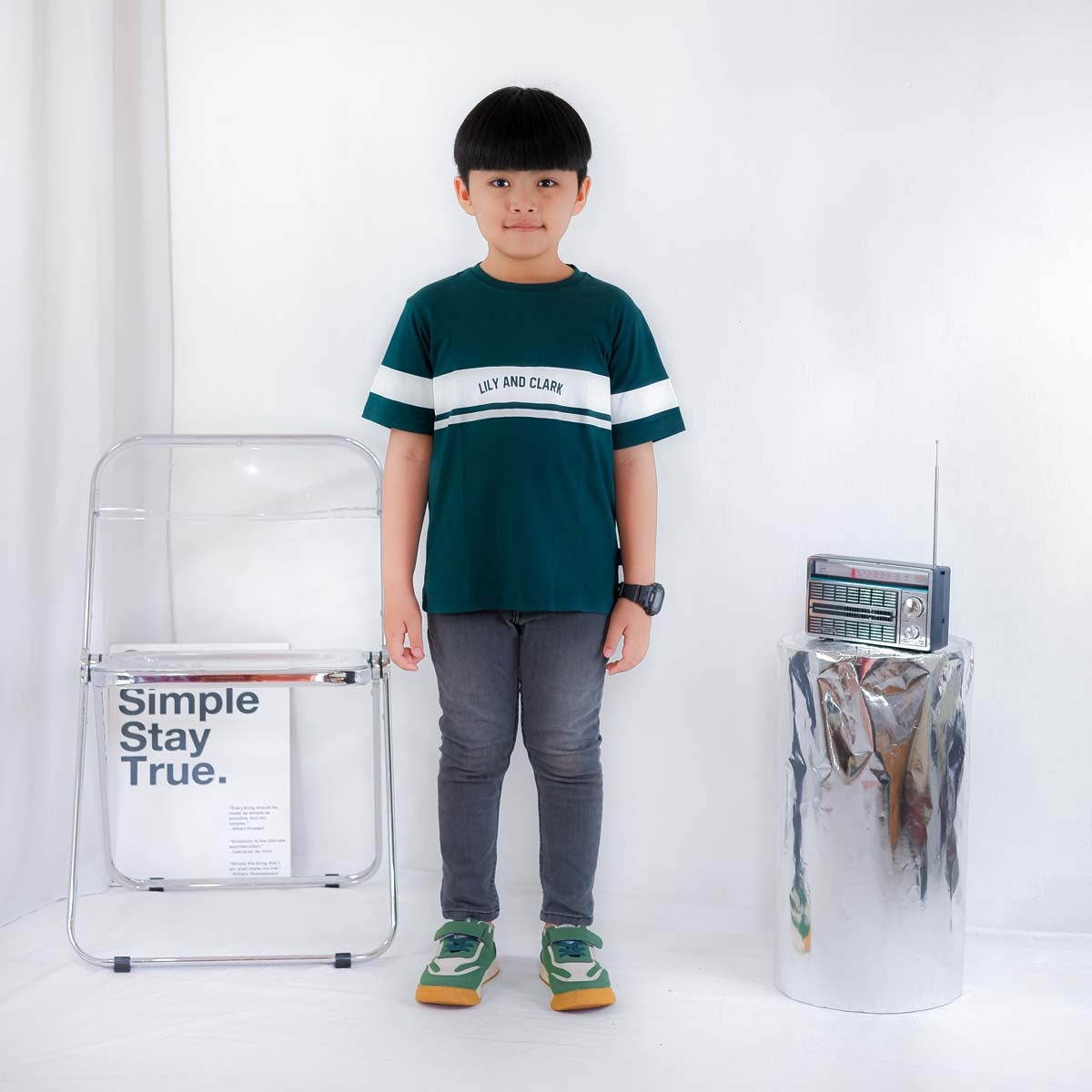 Lily And Clark Kaos Anak Laki-Laki Warna Hijau - KLC122-HIJAU