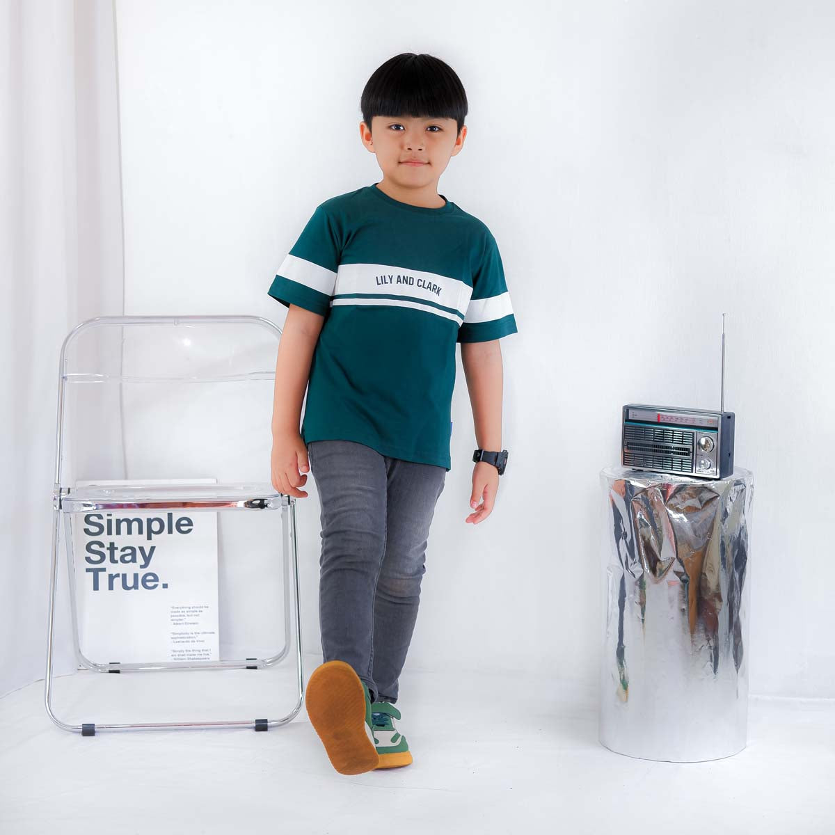 Lily And Clark Kaos Anak Laki-Laki Warna Hijau - KLC122-HIJAU