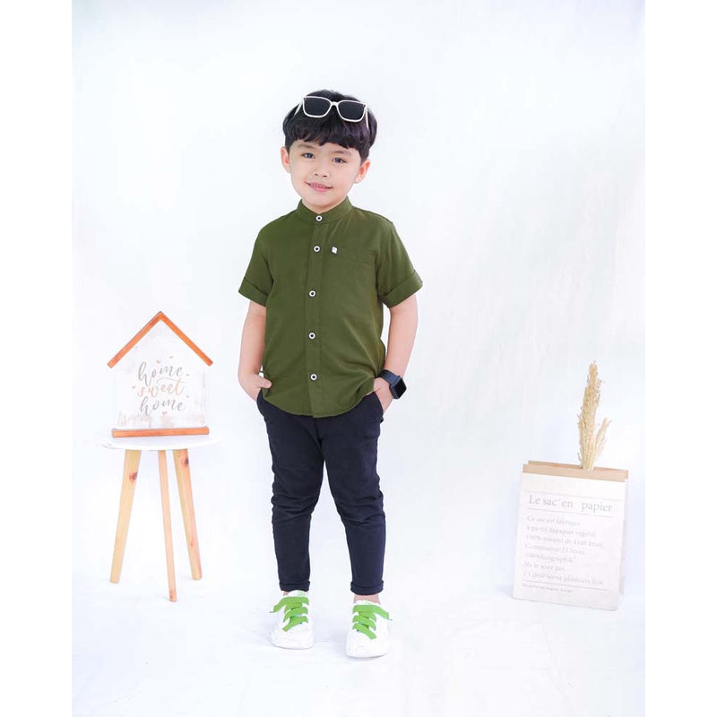 KEMEJA PENDEK ANAK LINEN KL03
