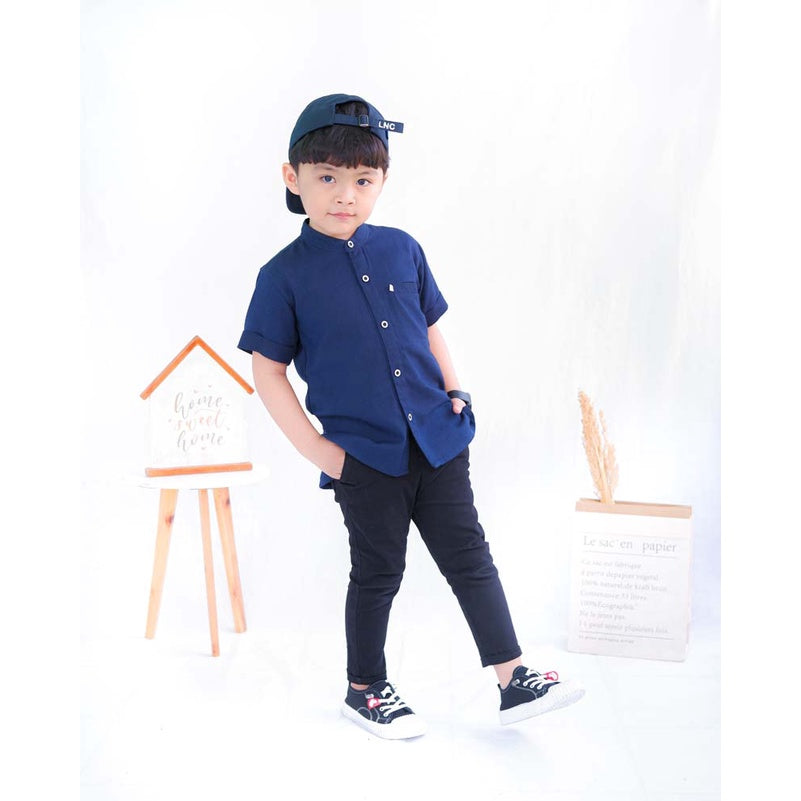 KEMEJA PENDEK ANAK LINEN KL01