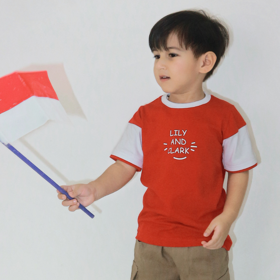 Lily And Clark Kaos Anak Warna Merah KLC129
