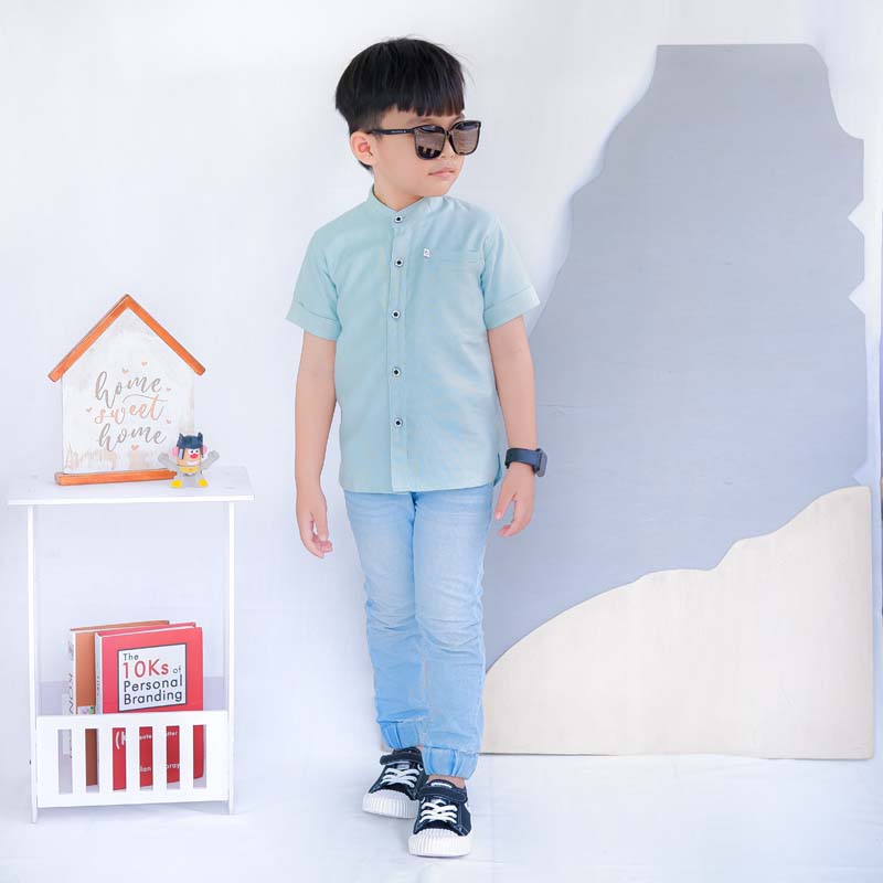 KEMEJA PENDEK ANAK LINEN KL07