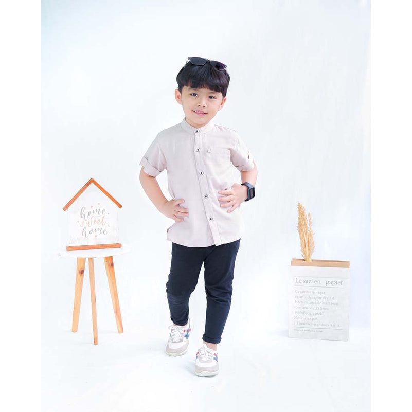 KEMEJA PENDEK ANAK LINEN KL04