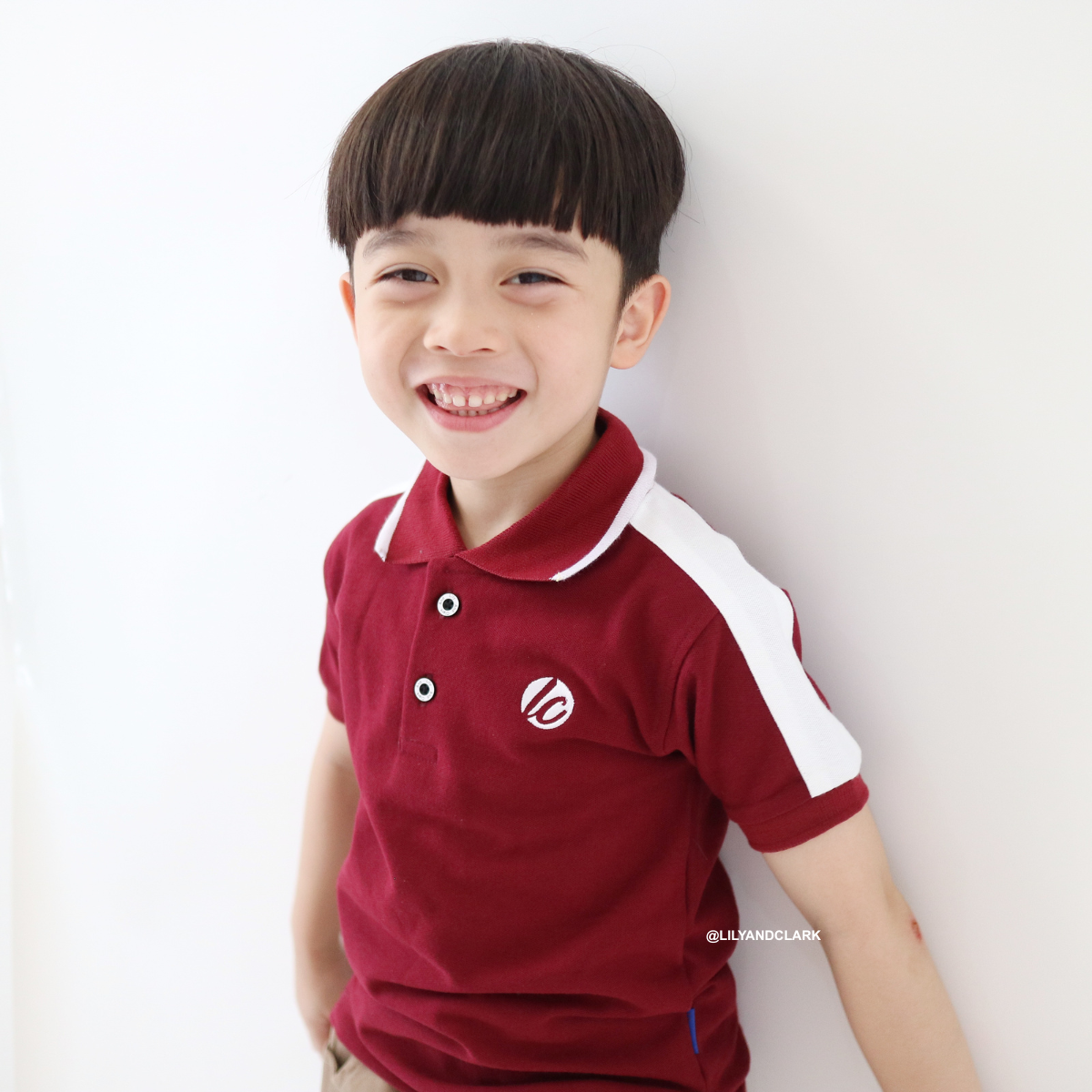 Lily And Clark Kaos Polo Anak Warna Maroon List - KK18-MAROON
