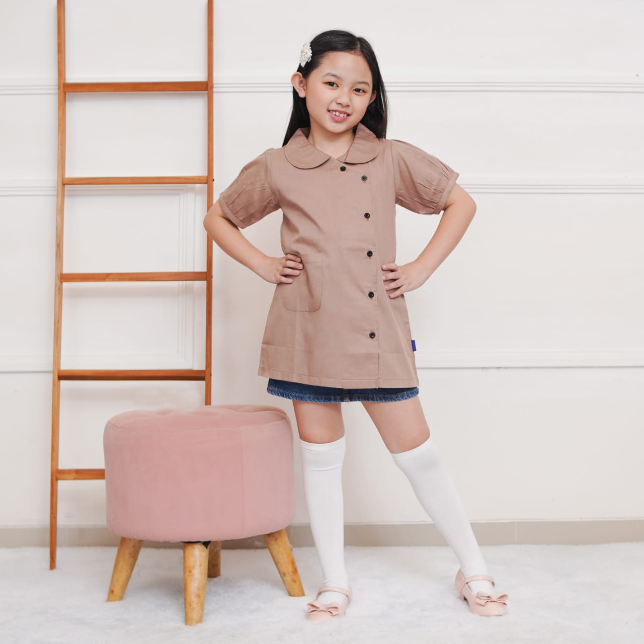 DRESS ANAK KATUN TWILL DCL03 KHAKI
