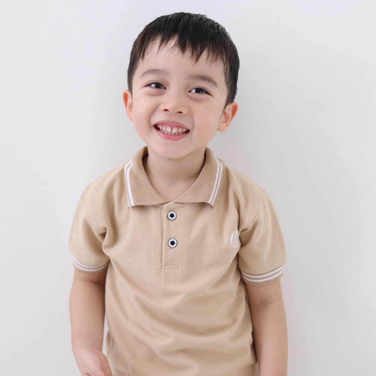 Lily And Clark Kaos Polo Anak Laki-Laki Warna Khaki KK06