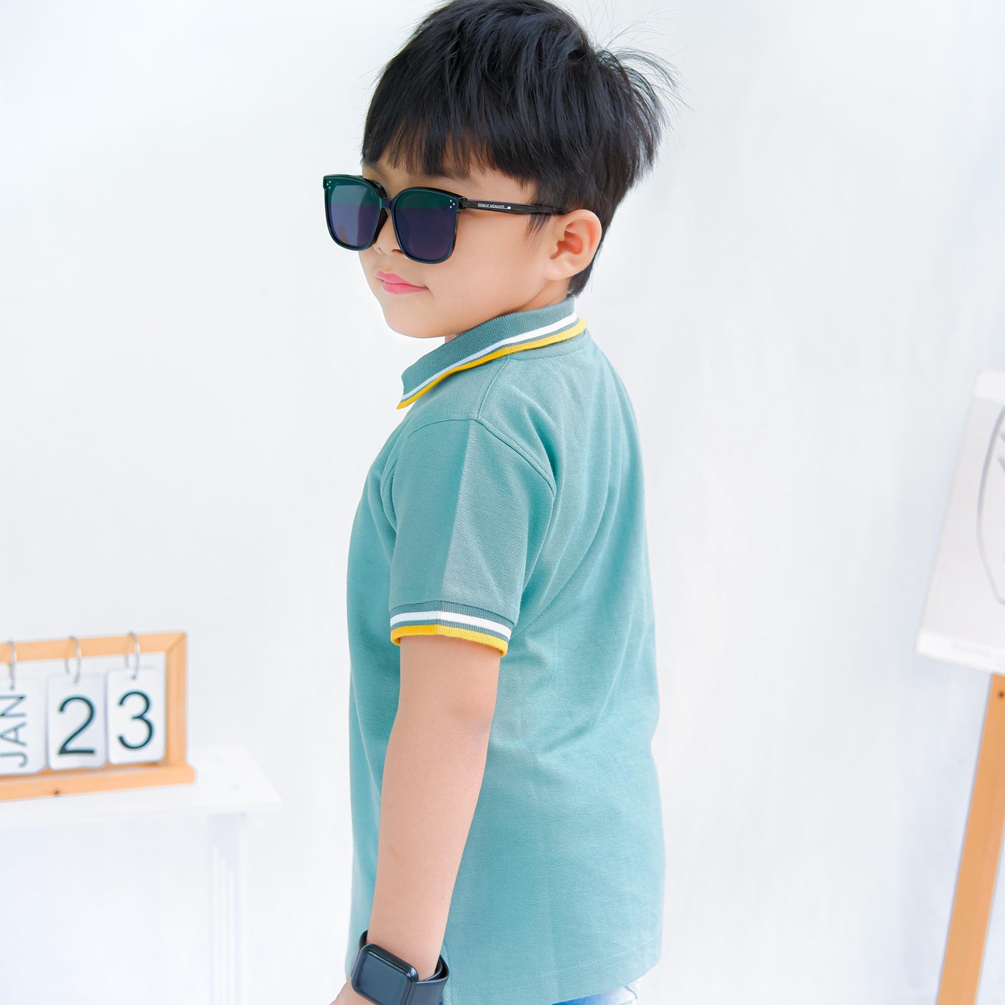 Lily And Clark Kaos Polo Anak Laki-Laki Warna Sage KK02
