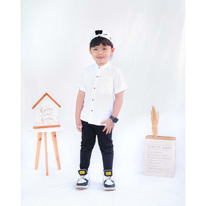 KEMEJA PENDEK ANAK LINEN KL02