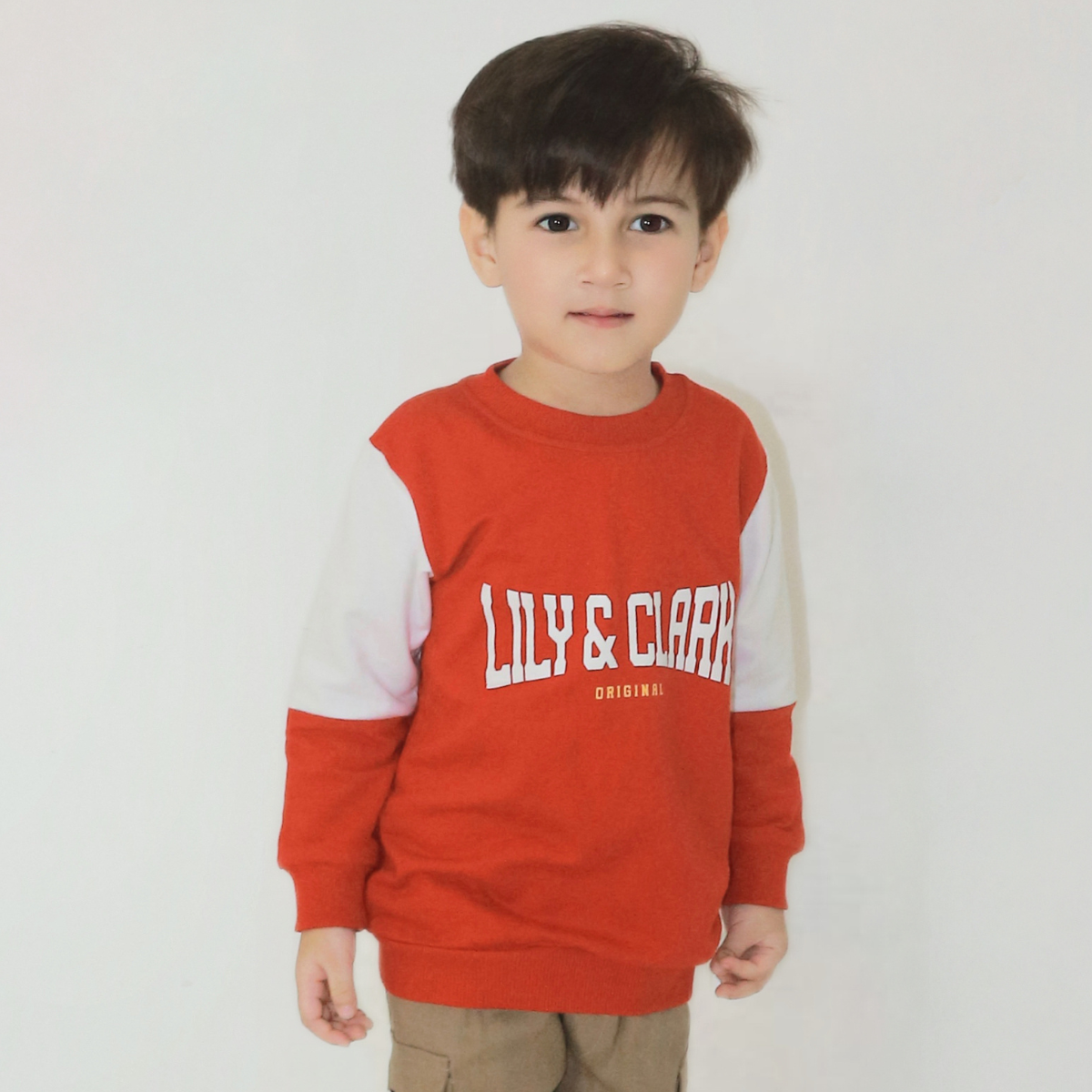 Lily And Clark Sweater Anak Unisex Warna Merah ST31