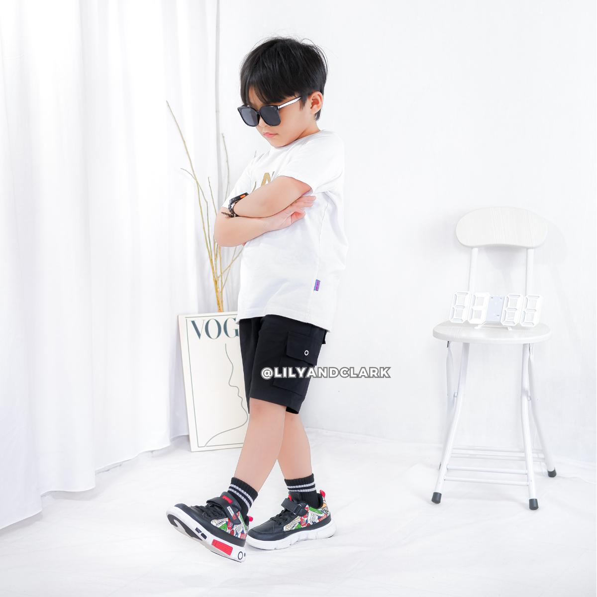 Celana Cargo Pendek Anak Hitam - CAP03