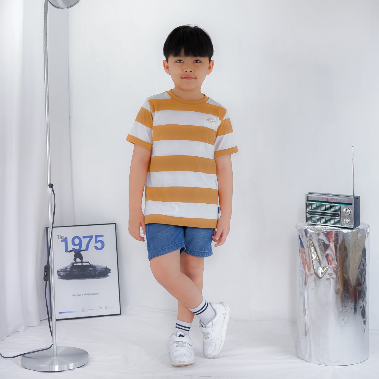 KAOS ANAK KLC111 MUSTARD PUTIH