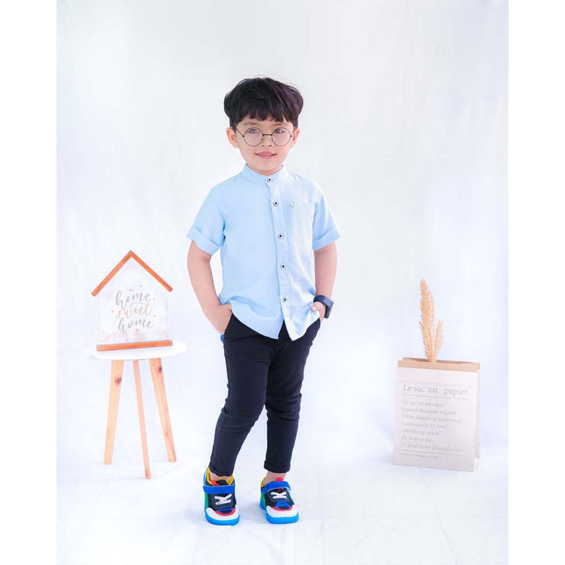 KEMEJA PENDEK ANAK LINEN KL05