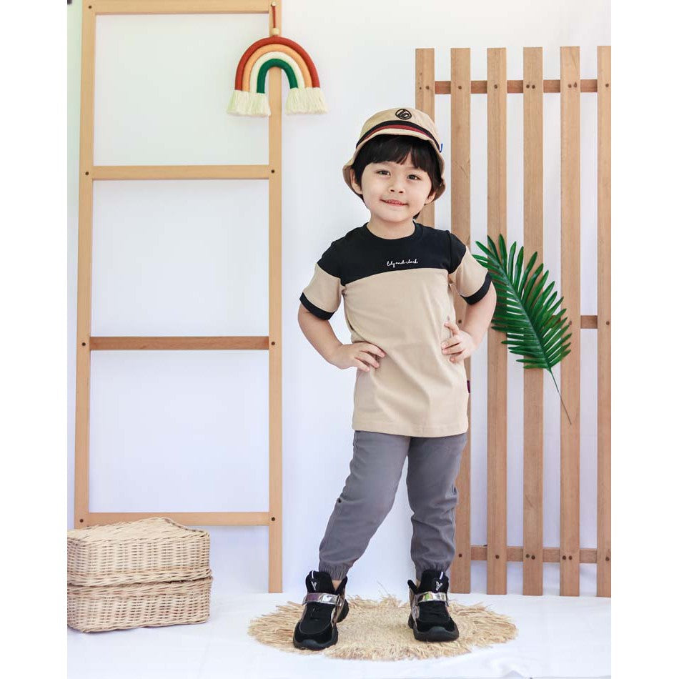 Lily And Clark Kaos Anak Warna Mocca kombinasi KLC22