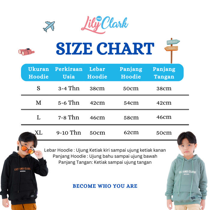 Lily And Clark Hoodie Half Zip Anak Warna Hitam - HHZ02