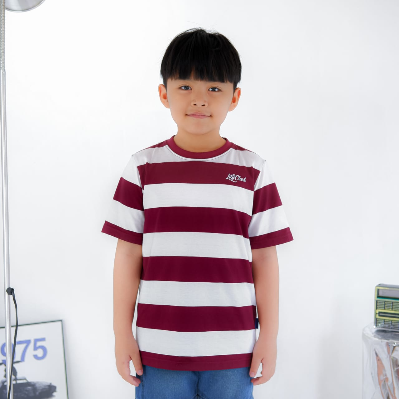 KAOS ANAK KLC110 BURGUNDY PUTIH
