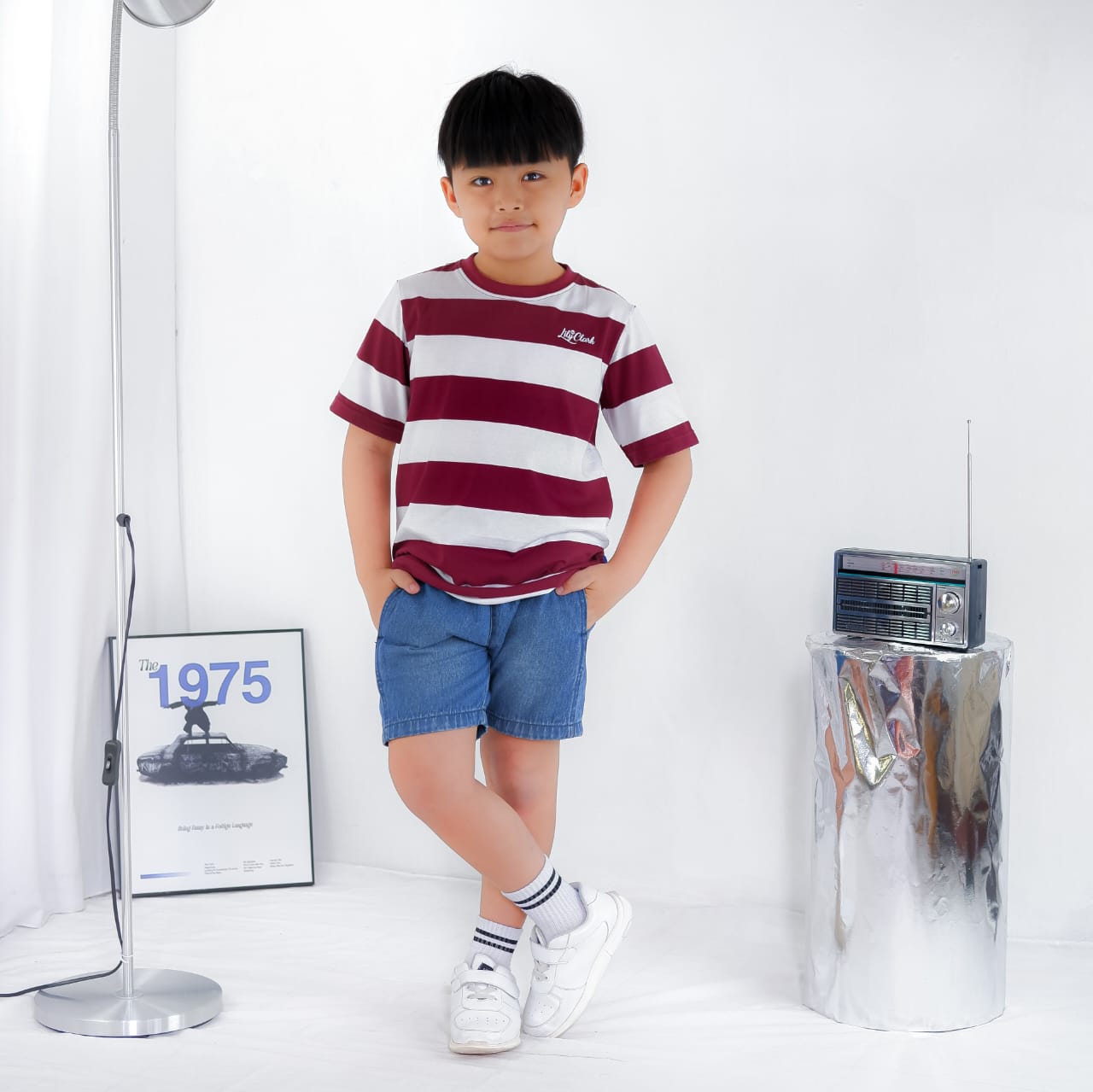 KAOS ANAK KLC110 BURGUNDY PUTIH