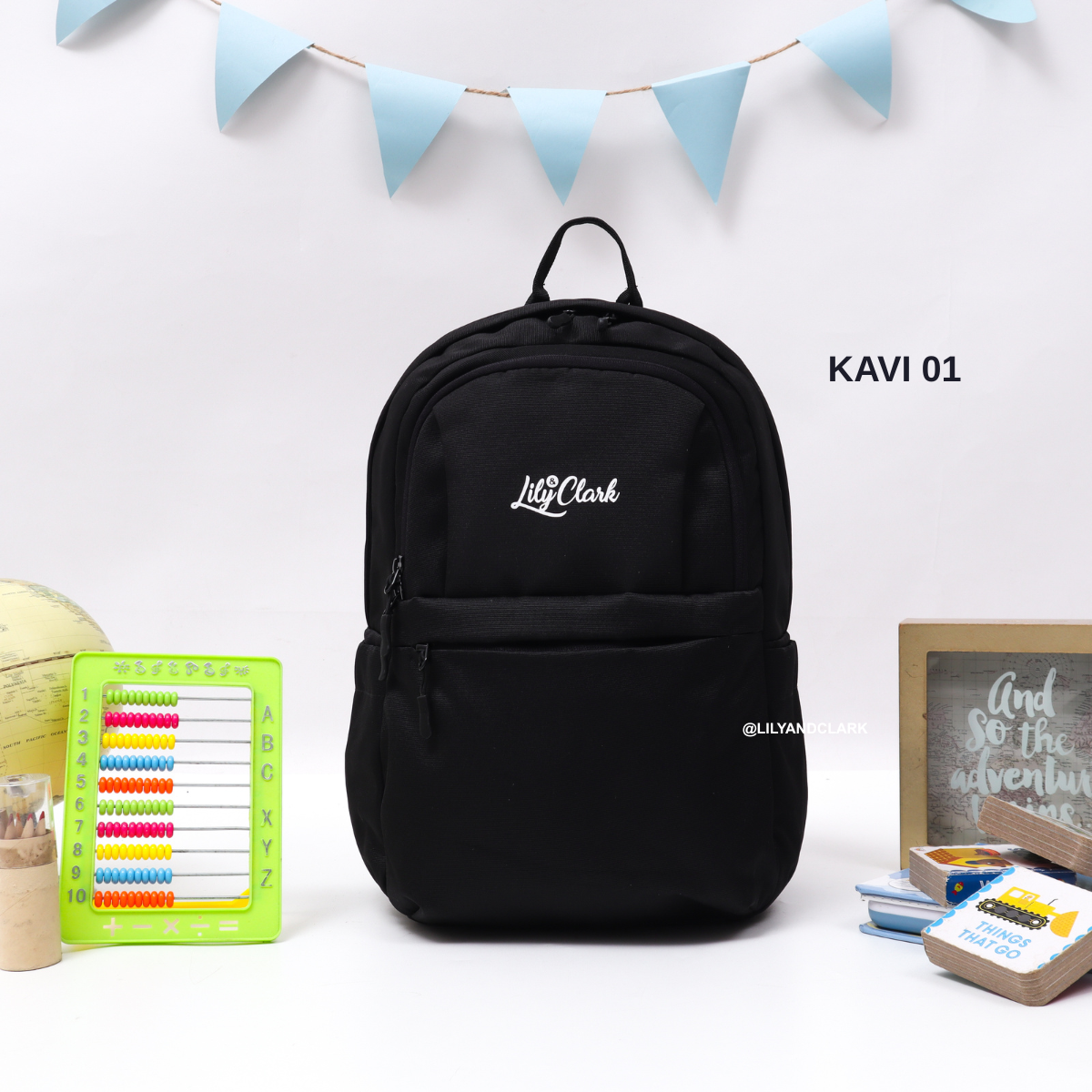 LILY AND CLARK Tas Ransel Anak warna Hitam KAVI-01