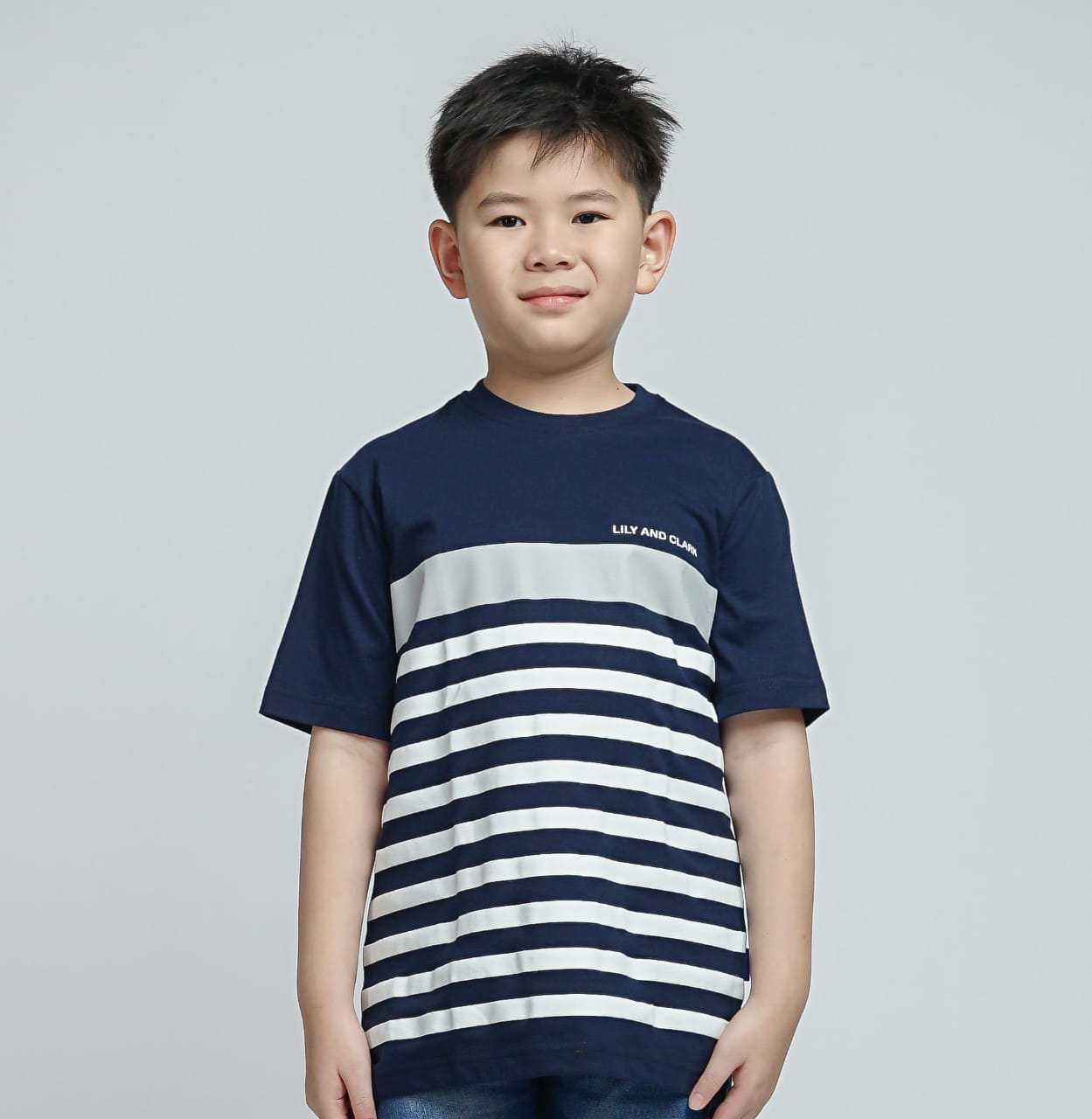 LILY AND CLARK Kaos ANak Laki-laki warna Navy KLC115