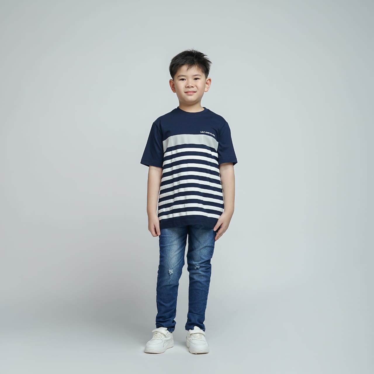 LILY AND CLARK Kaos ANak Laki-laki warna Navy KLC115