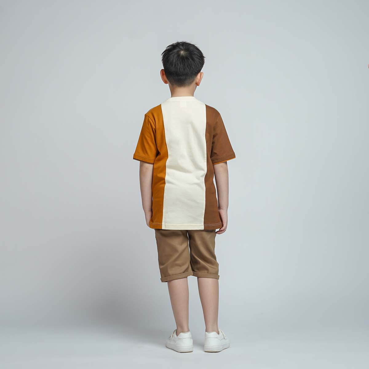 LILY AND CLARK Kaos Anak kombinasi Cream, Dark Mustard, dan Toffe KLC118