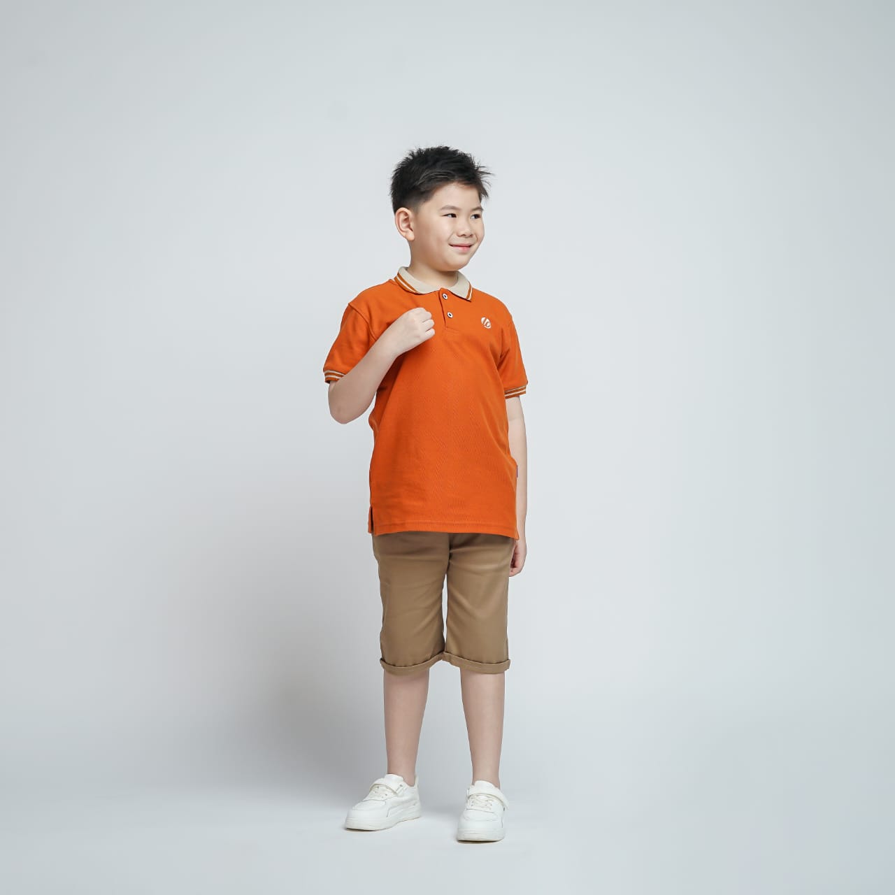 LILY AND CLARK Kaos Kerah Anak Laki-Laki warna Teracotta KK14