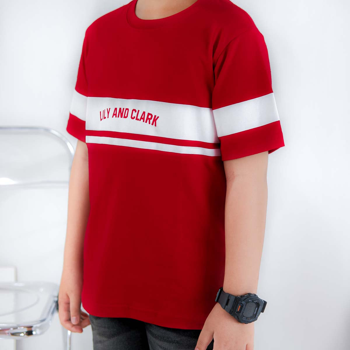 LILY AND CLARK Kaos Anak Laki-Laki warna Merah KLC122-MERAH