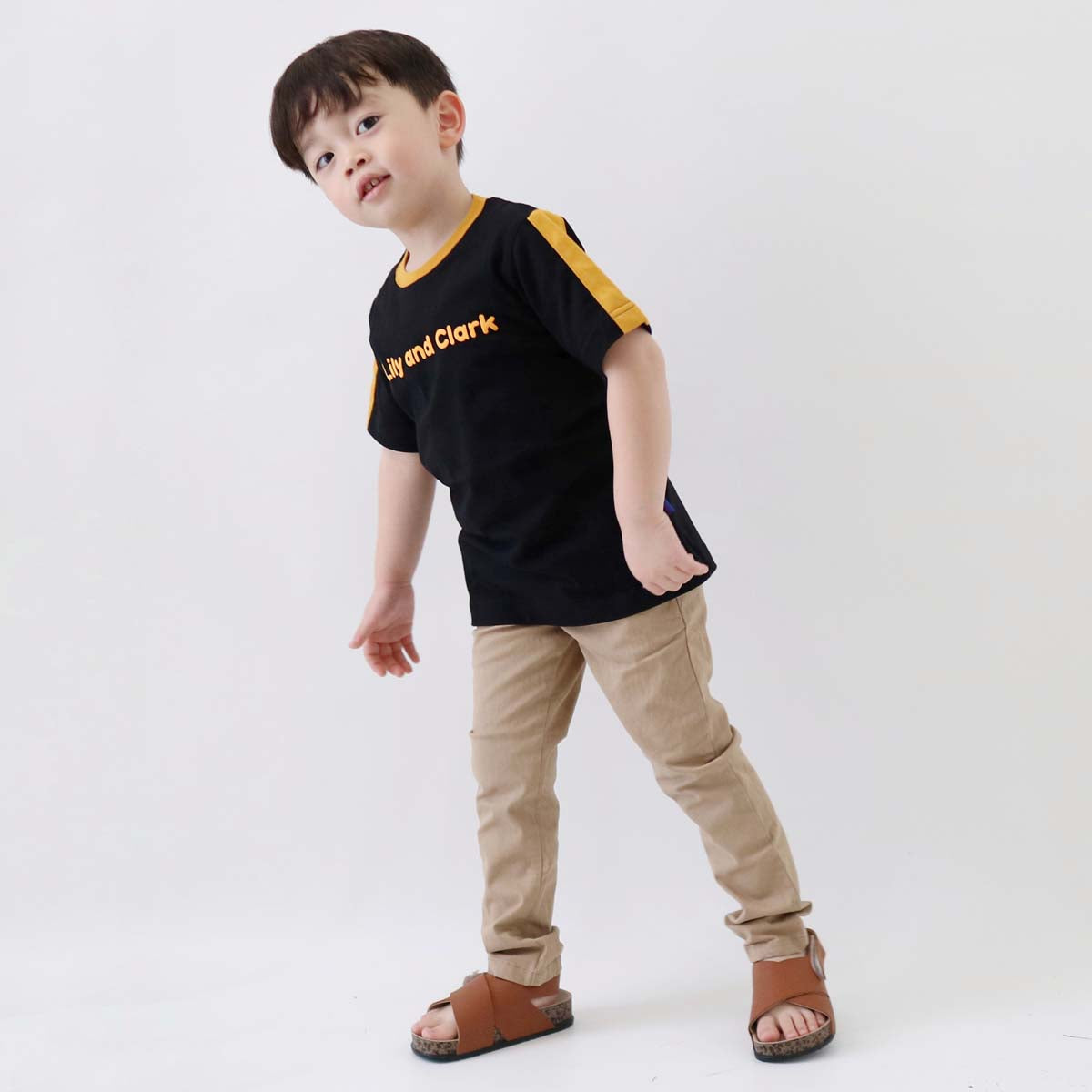 LILY AND CLARK Kaos Anak Laki-Laki warna Hitam Mustard KLC123