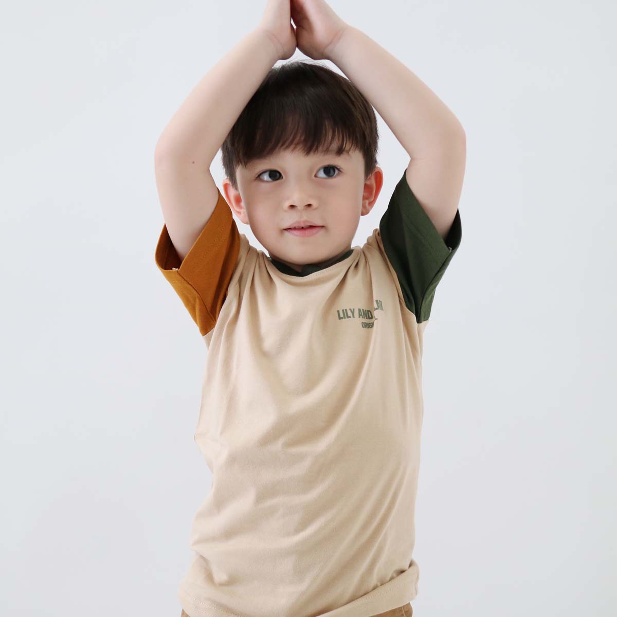 LILY AND CLARK KAos Anak Laki-Laki warna Khaky Combine KLC124
