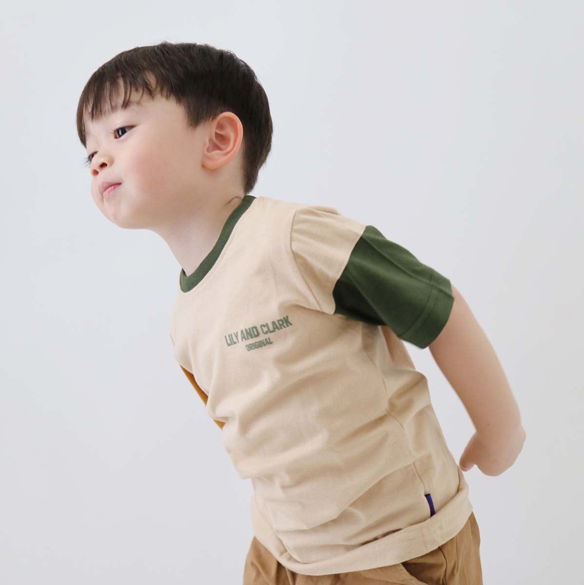 LILY AND CLARK KAos Anak Laki-Laki warna Khaky Combine KLC124
