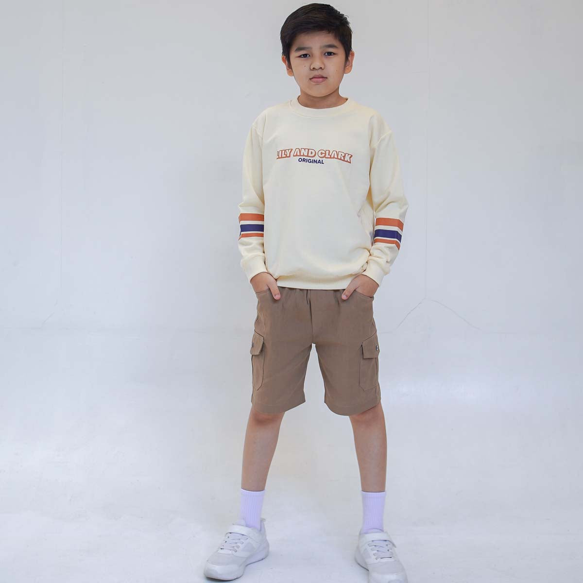 Lily And Clark Sweater Anak Warna Cream ST30