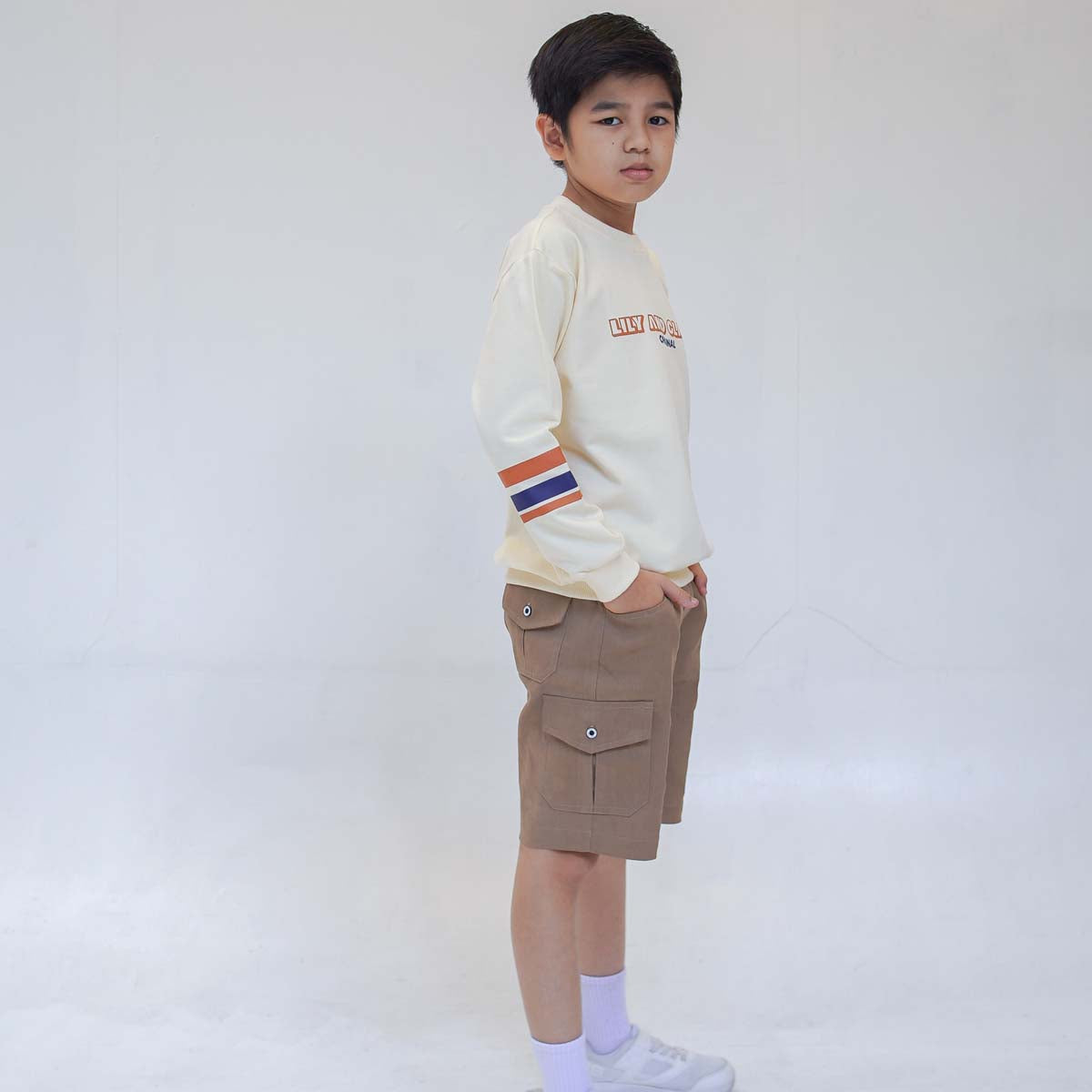 Lily And Clark Sweater Anak Warna Cream ST30