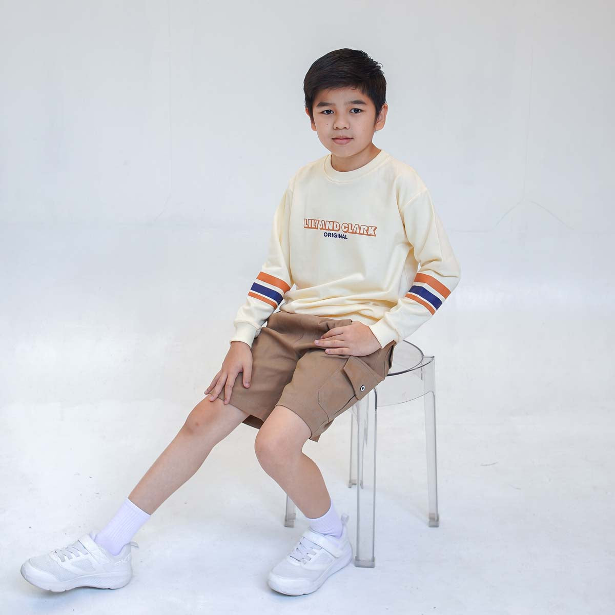 Lily And Clark Sweater Anak Warna Cream ST30