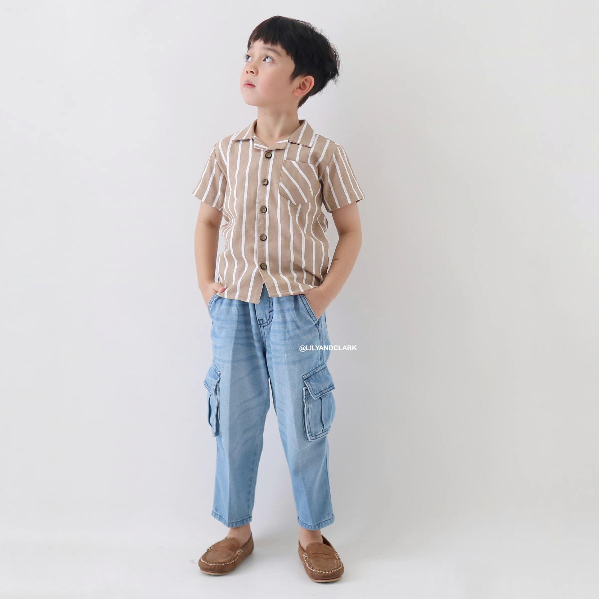 LILY AND CLARK Celana Jeans anak Baggy Cargo Whisker | JBC02 V2