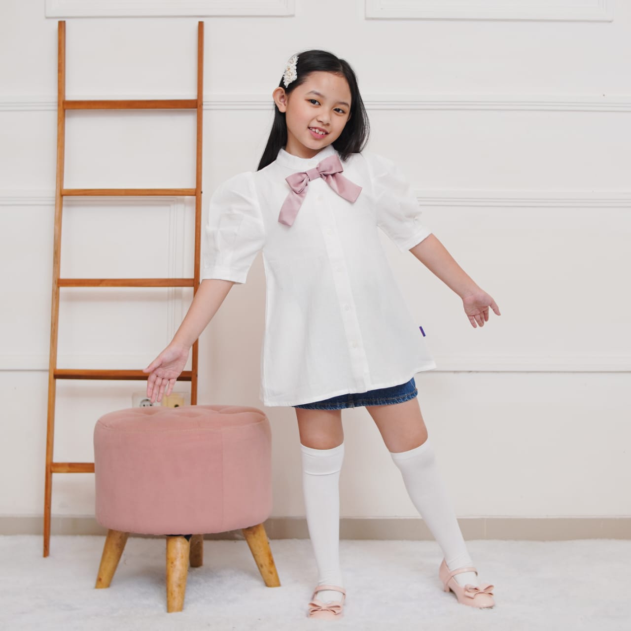 DRESS PITA LINEN FUMIKO DLP01 PUTIH