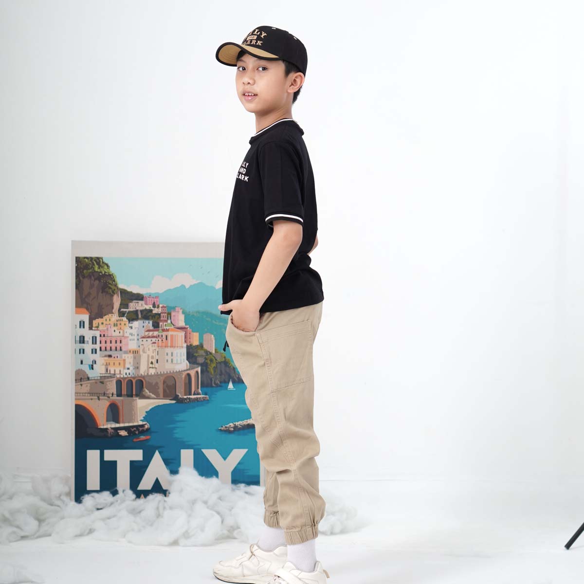 Lily And Clark Topi Baseball Anak PREMIUM V2 Warna Hitam Combine TB20-HITAM