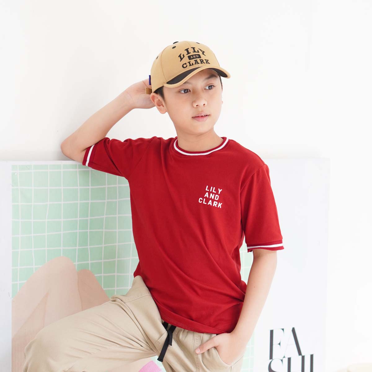 Lily And Clark Topi Baseball Anak PREMIUM V2 Warna Khaki Combine TB20-KHAKI