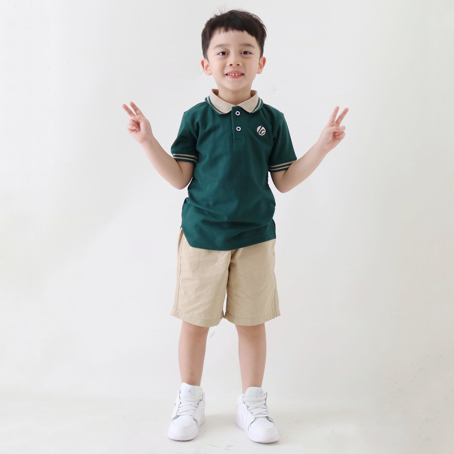 Lily And Clark Kaos Polo Anak Laki-Laki Warna Hijau KK08