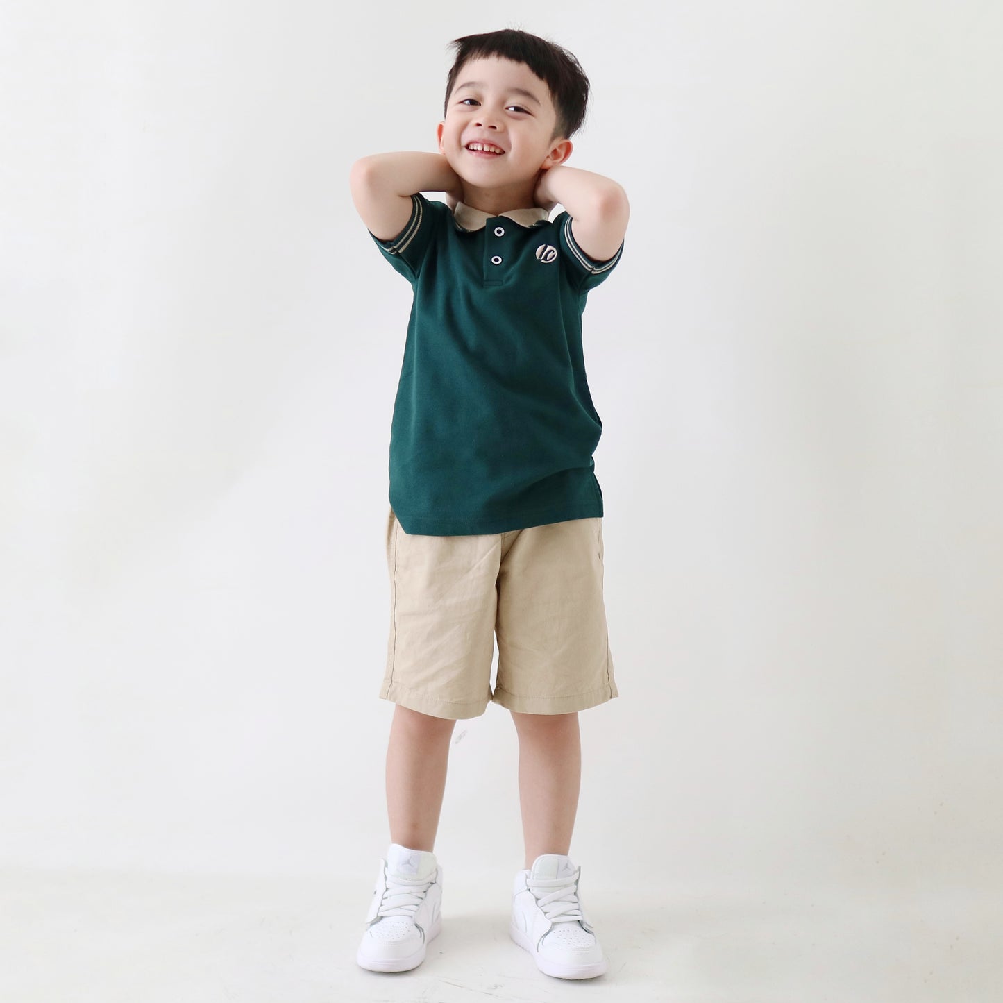 Lily And Clark Kaos Polo Anak Laki-Laki Warna Hijau KK08
