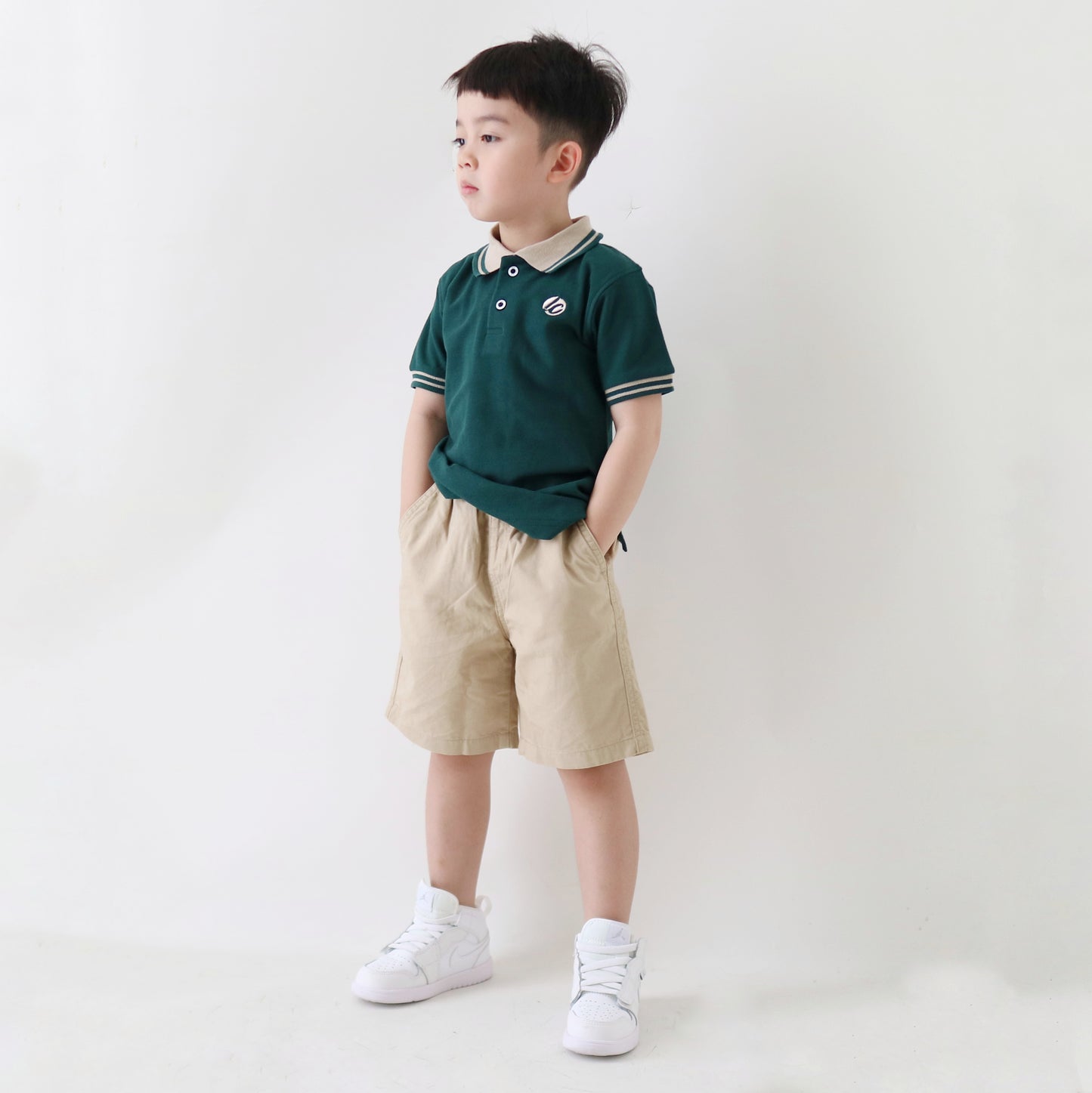 Lily And Clark Kaos Polo Anak Laki-Laki Warna Hijau KK08