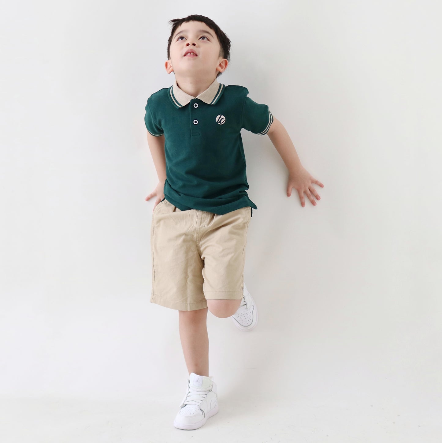 Lily And Clark Kaos Polo Anak Laki-Laki Warna Hijau KK08