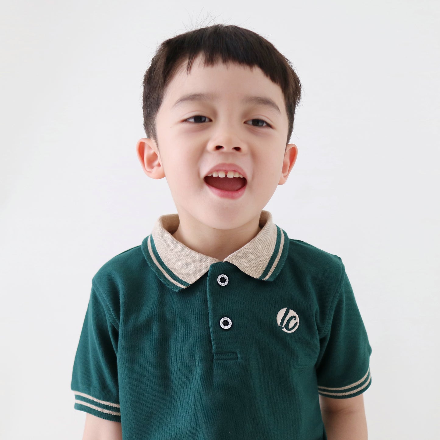 Lily And Clark Kaos Polo Anak Laki-Laki Warna Hijau KK08