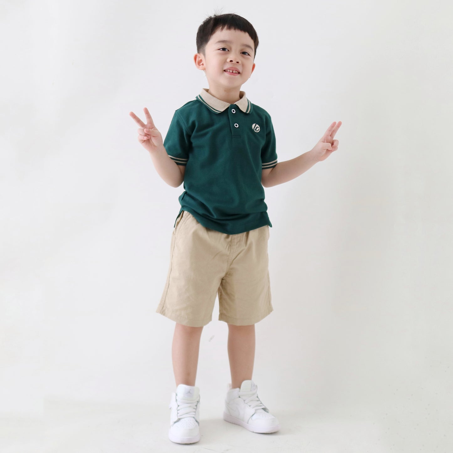 Lily And Clark Kaos Polo Anak Laki-Laki Warna Hijau KK08
