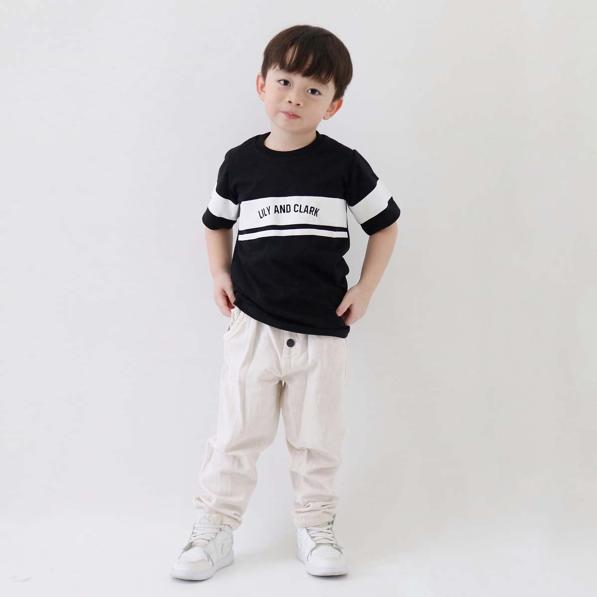 Lily And Clark Kaos Anak Laki-Laki Warna Hitam kombinasi KLC122-HITAM