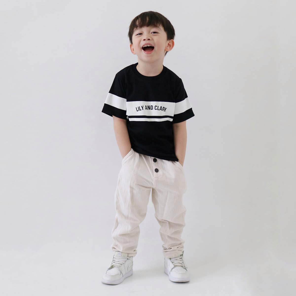 Lily And Clark Kaos Anak Laki-Laki Warna Hitam kombinasi KLC122-HITAM