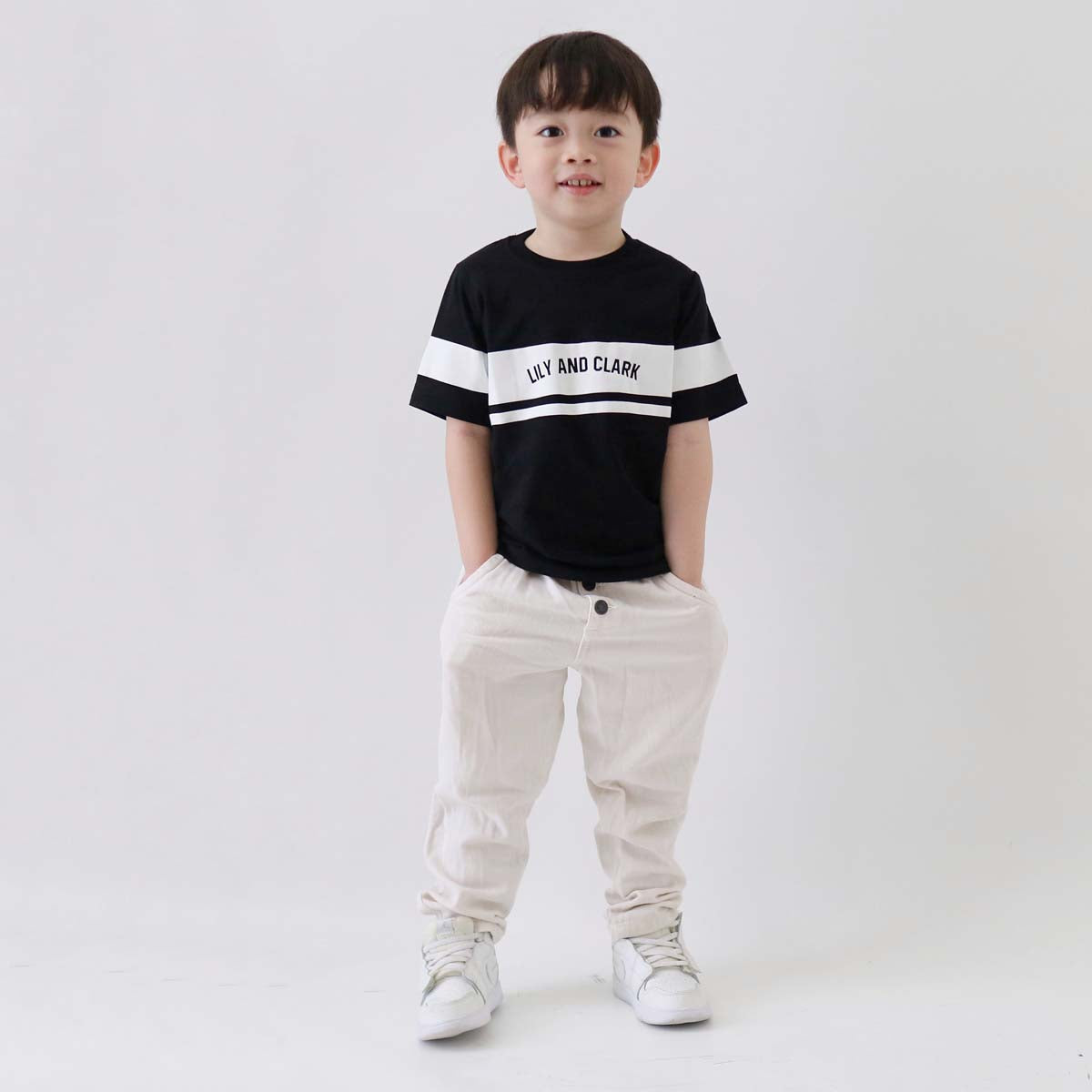 Lily And Clark Kaos Anak Laki-Laki Warna Hitam kombinasi KLC122-HITAM